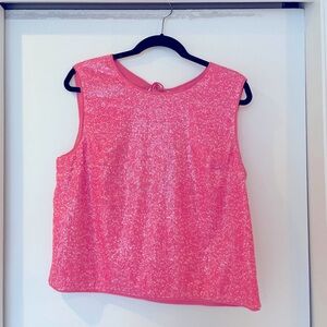 Rachel Roy bright pink sequin top in size XL